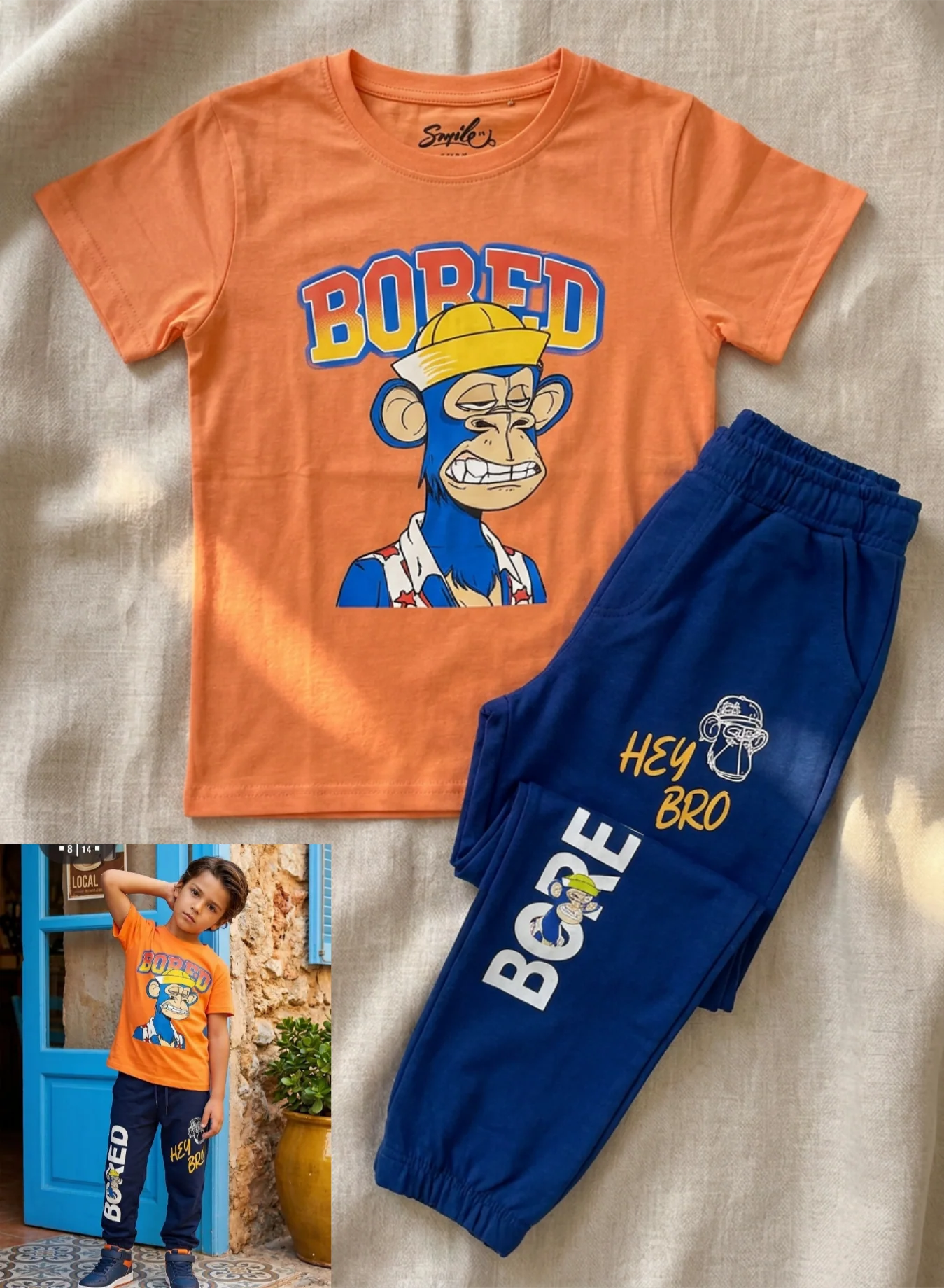 Summer boy pajama smile 1426-2426