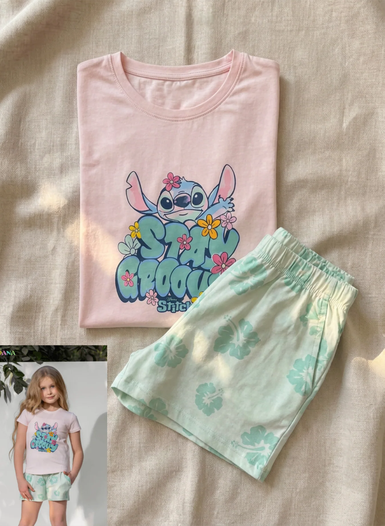 Summer girl pajama moana 3258-4258 short