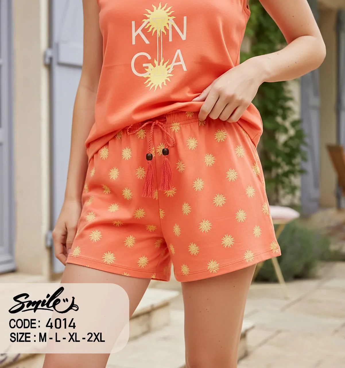Summer women pajama smile 4014 - Image 2