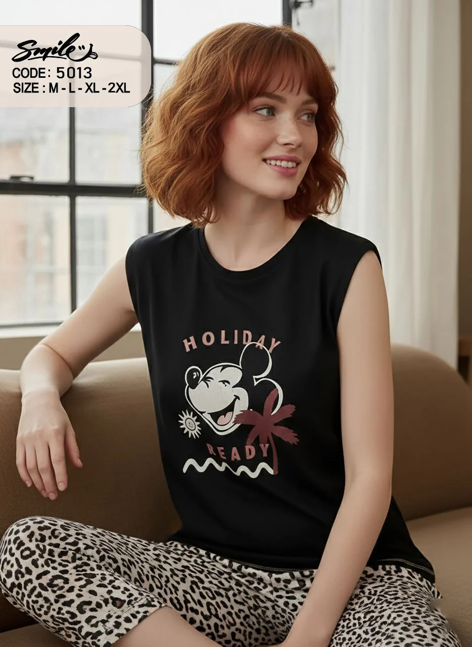 Summer women pajama smile 5013 - Image 2