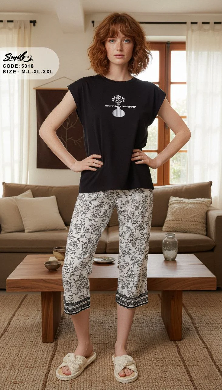 Summer women pajama smile 5016 - Image 2