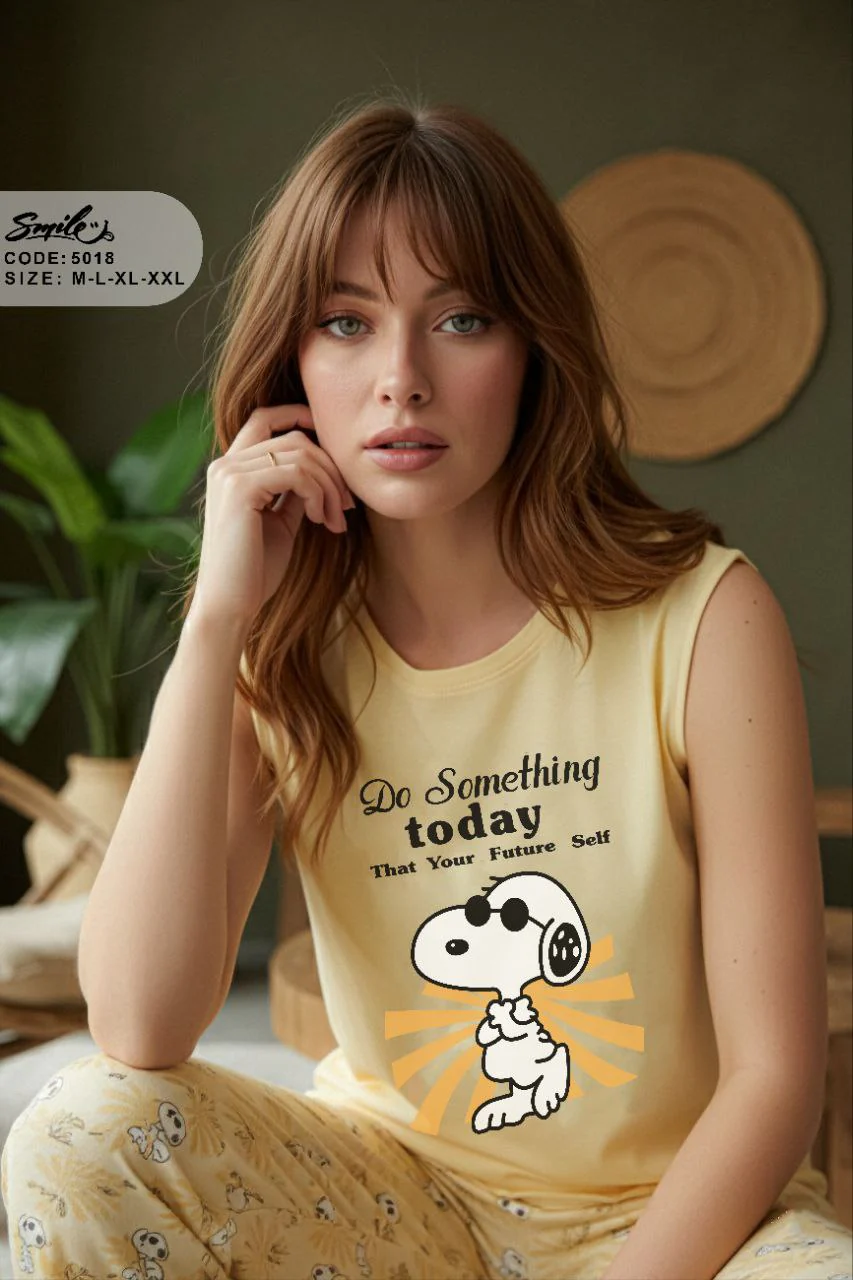 Summer women pajama smile 5018 - Image 2