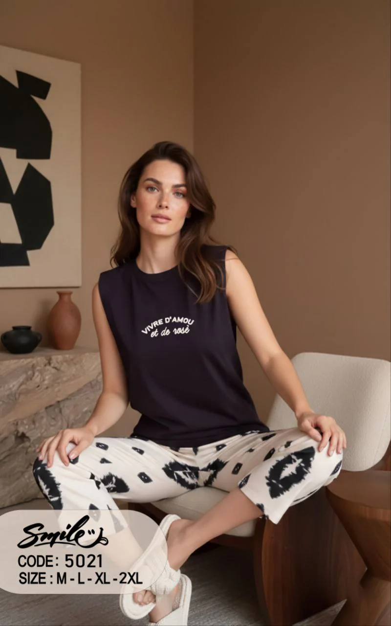 Summer women pajama smile 5021 - Image 3