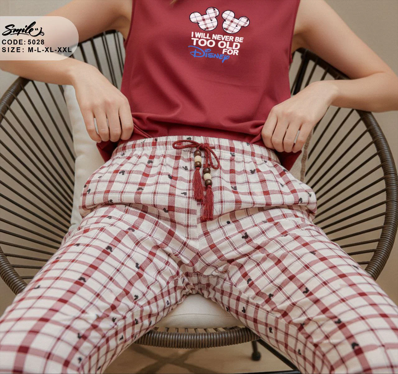 Summer women pajama smile 5028 - Image 2