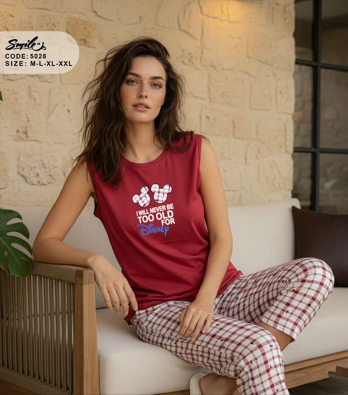 Summer women pajama smile 5028 - Image 3