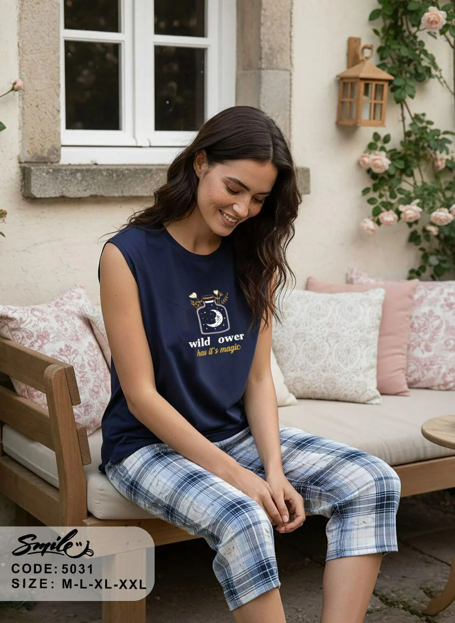 Summer women pajama smile 5031 - Image 2