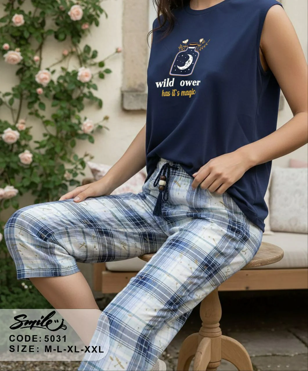Summer women pajama smile 5031 - Image 3