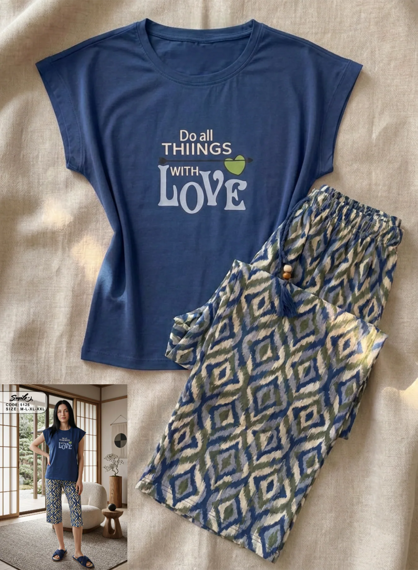 Summer women pajama smile 5126 permoda