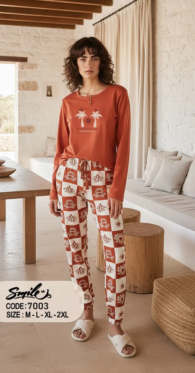 Summer women pajama smile 7003