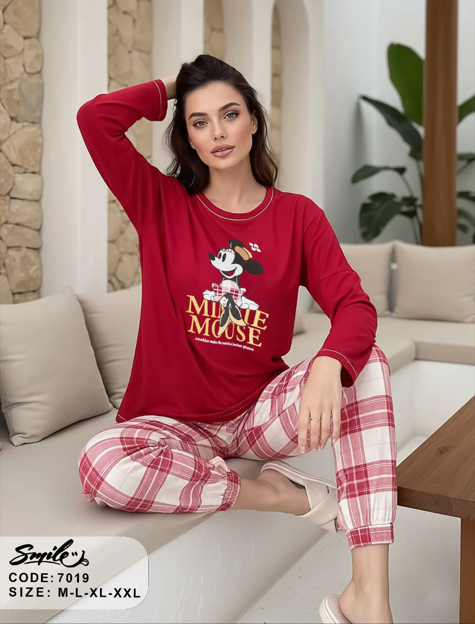Summer women pajama smile 7019