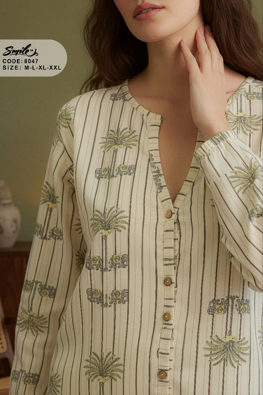 Summer women pajama smile 8047 - Image 2