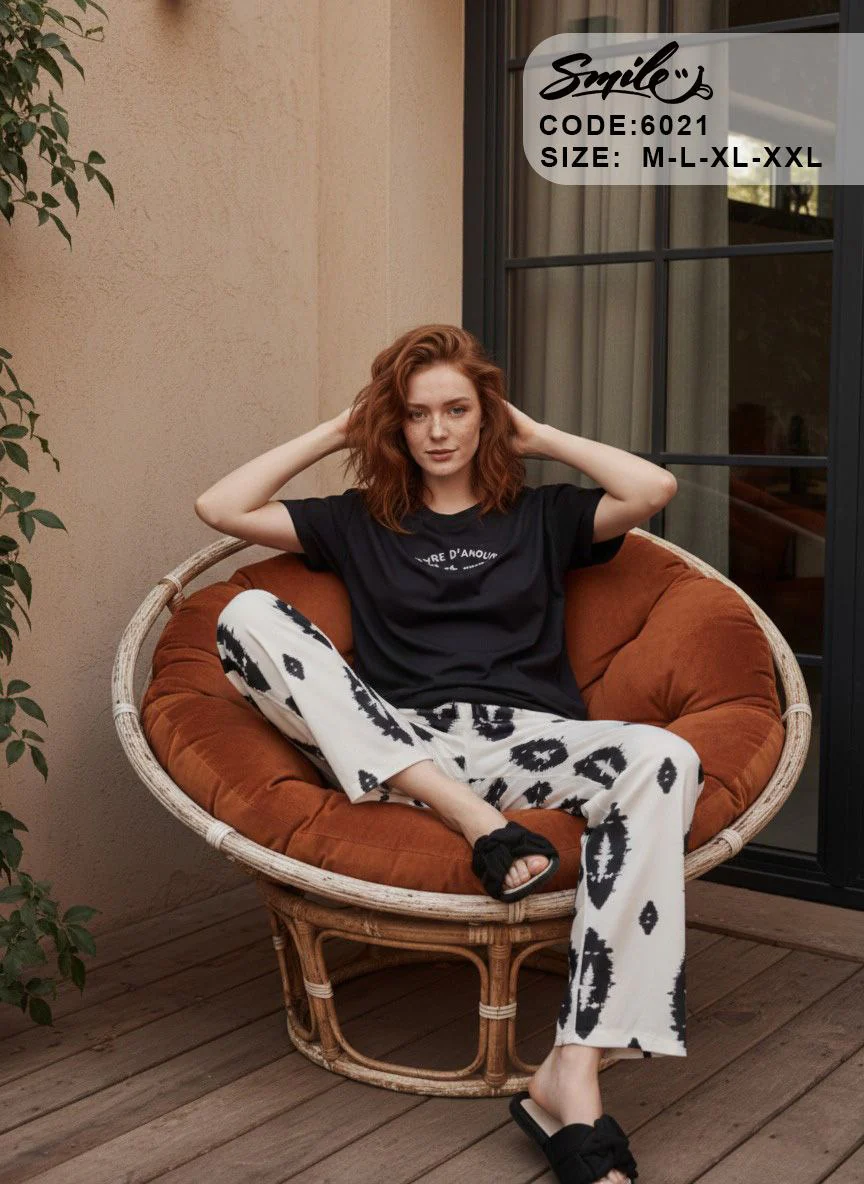 Summer women pajama smile pant 6021 - Image 3
