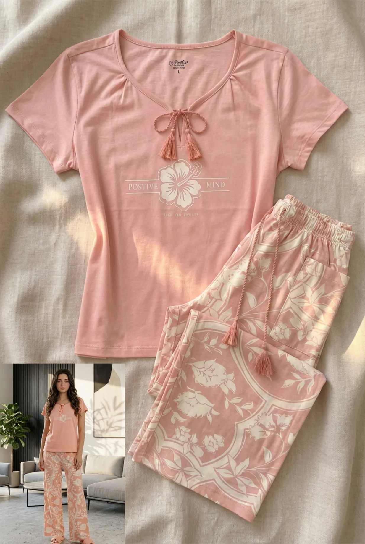Summer women pajama smile pant 6033-9033