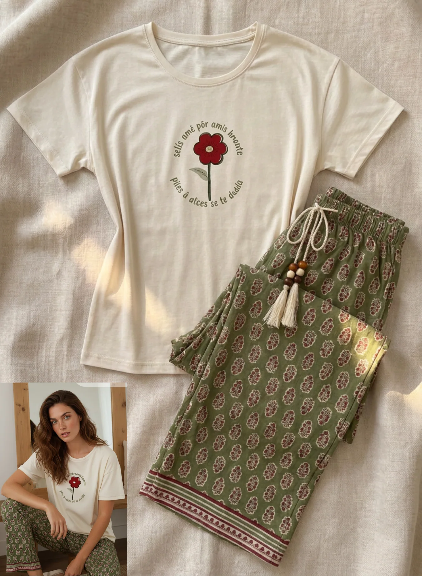 Summer women pajama smile pant 6095
